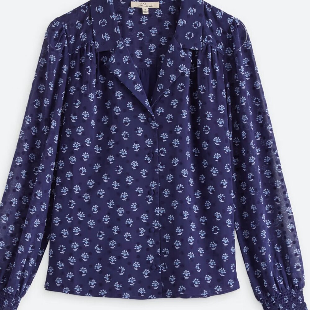 Hartley Clip Dot Button Down Blouse
